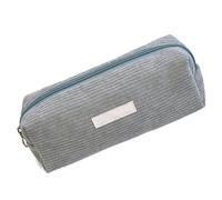 Estuche de pana - Estuche estético | Estuche de pana | Estuche beige | Estuche blanco de gran capacidad | Estuche para papelería y bolígrafos | Estuche organizador para mí, Gris, Fare riferimento alla