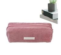 Estuche de pana, estuche grande para bolígrafos, de papelería, estuche de pana de color sólido, estuche estético, de cosméticos portátil de alta gama, fácil de llevar, adecuado para todas