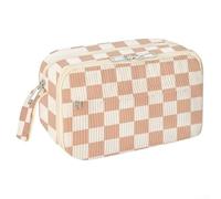 Estuche de pana resistente diseñado para un manejo y transporte frecuentes mientras mantiene la integridad de la forma y la fiabilidad del cierre con el tiempo (lazo rosa (cuadrados concisos)