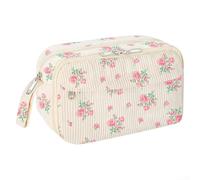 Estuche de pana resistente diseñado para un manejo y transporte frecuentes mientras mantiene la integridad de la forma y la fiabilidad del cierre con el tiempo (lazo rosa (flores rosas)