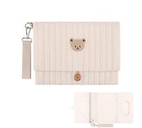 Estuche De Pañales Y Toallitas | Pakc Plegable Con Bordado De Oso,con correa para cochecito y múltiples bolsillos para de pañales y toallitas - Para Papá Mamá Niño Niña Viajes Trayectos en Coche y