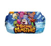 Estuche de papelería de moda My Singing Monsters para niñas y niños, regalo para estudiantes, diseño de caricaturas, gran capacidad, bolsa para bolígrafos de vuelta a la escuela, a, 21 x 10 x 7.5 cm