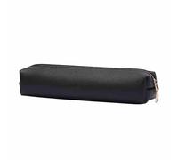 Estuche de papelería de poliuretano, bolsa de almacenamiento portátil, bolsa de lápices duradera con cremallera para hombres, mujeres y todas las edades para uso diario, Black, Talla única