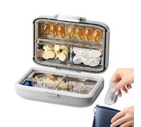 Estuche De Pastilla De Viaje | Portátil 7 Compartimentos Herméticos - Pastillero Semanal | Para Oficina, Dormitorio, Viajes Diarios, Viajes De Negocios, Bolsillo, De
