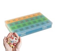 Estuche De Pastillas - Organizador Mensual De La Caja De Pastillas | Organizador De Tabletas | Caja De Medicamentos De 28 Días | Soporte De Mesa De Tableta De Viaje | Contenedor De Medicina A Prueba