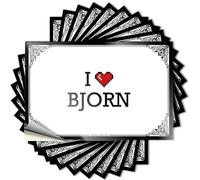 Estuche de pegatinas vintage I Love Bjorn | Goma para dardos (6 x 9 cm)