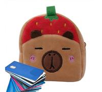 Estuche de peluche, cartera de dinero en efectivo con tema Capibara Cartera de dibujos animados, producción hábil, bolsa de dinero de viaje funda organizativa portátil para niños para caramelo, rojo