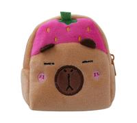 Estuche de peluche, cartera de dinero en efectivo con tema Capibara Cartera de dibujos animados, producción hábil, bolsa de dinero de viaje funda organizativa portátil para niños para caramelo, Rosa