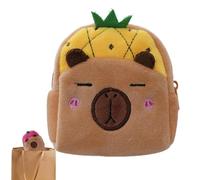Estuche de peluche, cartera para animales Capybara, estuche de peluche para dibujos animados, porta dinero de viaje multifuncional para niños y niñas, colgante suave para tarjetas de vis, amarillo