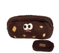 Estuche de Peluche para lápices de Dibujos Animados para Mujer, Bolsa de cosméticos, marrón Oscuro, Refer to Description, Unisex