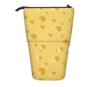 Estuche de pie con patrón de queso amarillo, bonito estuche para lápices de gran capacidad, estuche portátil para lápices para mujeres y hombres, color, 5.0cm*10.5cm*20.5cm, Estuche para lápices