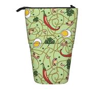 Estuche de pie con patrón de sopa de fideos ramen, bonito estuche para lápices de gran capacidad, estuche portátil para lápices para mujeres, color, 5.0cm*10.5cm*20.5cm, Estuche para lápices