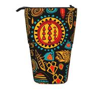 Estuche de pie étnico africano con soporte para bolígrafos indios, bolsa telescópica para lápices, bolsa de cosméticos, organizador de papelería para escuela, oficina, viajes