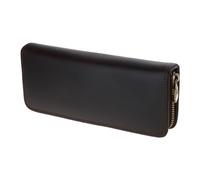 Estuche de piel auténtica hecho a mano con cremallera, estilo retro, caja de almacenamiento de papelería, estuche para niños, marrón