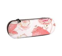 Estuche de piel con diseño romántico de rosas para tazas de té y rosas, estuche de cuero versátil para bolígrafos, para viajes y uso diario, Black, Talla única