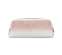 Estuche de piel con estampado de bonito patrón brillante, elegante y práctico, ideal para estudiantes, oficina y escuela, Gold, Talla única, Neceser de maquillaje