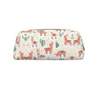 Estuche de piel con estampado de cactus rosa camello y elegante para estudiantes, perfecto para la oficina y la escuela, Gold, Talla única, Neceser de maquillaje