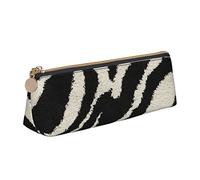 Estuche de piel con estampado de cebra, para niñas, niños, escuela, oficina