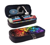 Estuche de piel con estampado de cerebro izquierdo y derecho para la escuela, universidad, estuches para lápices, oficina, organizador para niña y niño A, color, 5.0cm*10.5cm*20.5cm, Estuche para lápices