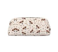 Estuche de piel con estampado de huesos de perro, elegante y práctico, ideal para estudiantes, oficina y escuela, Gold, Talla única, Neceser de maquillaje