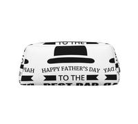 Estuche de piel con estampado "Happy Fathers Day to The Best Dad" para lápices, elegante y práctico, perfecto para la oficina y la escuela, Gold, Talla única, Neceser de maquillaje