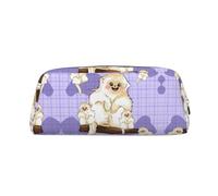 Estuche de piel de búho de pie con cremallera para lápices, bolsa de cosméticos, ideal para hombres, mujeres, artistas, uso en casa y oficina, Bonito mono dorado, Talla única, Neceser