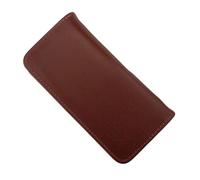 Estuche de piel para pluma estilográfica, 3 compartimentos, portátil, organizador de viaje, para escuela, oficina, uso diario, bolsas de poliuretano impermeables, marrón claro