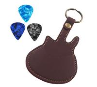 Estuche de piel sintética para púas de guitarra, llavero, soporte para púas de guitarra, bolsa con 3 púas de guitarra, bolsa de almacenamiento para púas de guitarra