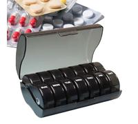 Estuche de píldora - organizador de suplementos compactos, caja de medicina de viaje | Soporte diario de píldoras con tapas seguras para vitaminas, tabletas, suplementos, clasificación de recetas, tam