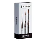 ESTUCHE DE PINCELES DE LA GAMA ÓPTIMO EN COLOR PLATEADO DE LA MARCA ESCODA