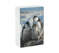 Estuche de plástico con diseño de pingüino, resistente al agua, para 20 cigarrillos tamaño king size, resistente a los golpes, ideal para fumadores (mujeres y hombres).