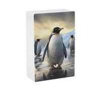 Estuche de plástico con diseño de pingüino, resistente al agua, para 20 cigarrillos tamaño king size, resistente a los golpes, ideal para fumadores (mujeres y hombres).
