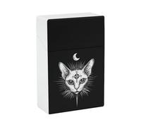Estuche de plástico para cigarrillos con forma de gato esfinge y tercer ojo, accesorio portátil para fumar para hombres y mujeres.