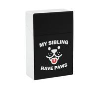 Estuche de plástico para cigarrillos "My Sibling Have Paws", contenedor de bolsillo para guardar cigarrillos, soporte abatible para cigarrillos
