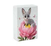 Estuche de plástico para cigarrillos The Gray Fox's Little Den en The Pink Peony Field, tamaño normal, estilo vintage, con capacidad para 20 cigarrillos, tamaño king y funda protectora.