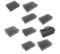 Estuche de plástico resistente para organizar pequeños artículos de ferretería incluyendo tornillos, tuercas, pernos y fragmentos electrónicos con mecanismo de cierre seguro (H)