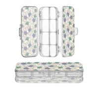 Estuche de plástico transparente con diseño de William Morris con flores verdes y moradas
