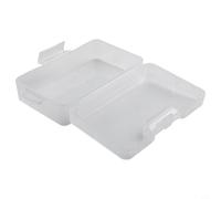 Estuche de plástico transparente para organizar cosméticos, joyas, cuentas, anillos, aretes, collares, pastillas, papelería, puff y pequeños coleccionables (14,2 x 8,8 x 4,4 cm)