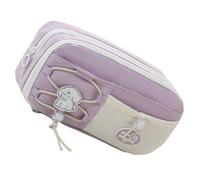 Estuche de poliéster de alta capacidad con 8 secciones, organizador de bolígrafos, bolsa de transporte de cosméticos de viaje, 23 x 12 x 8 cm, bolsa de viaje con alta capacidad, Purple