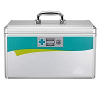 Estuche de primeros auxilios de aluminio Contenedor de medicamentos Gabinete de medicina de emergencia, caja de primeros auxilios para el hogar diseñada para atención de emergencia familiar 1023