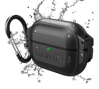 Estuche de protección total impermeable de 330 pies para AirPods Pro, sistema de bloqueo seguro, protección de cuerpo completo para AirPods Pro, a prueba de golpes, mosquetón de Catalyst-Stealth Black