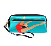 Estuche de PU para lápices, bolsa de papelería para estudiantes con cremallera para niños y niñas, suministros escolares y de oficina - Yoga Girl, multicolor, 20.5x5x8.5cm/8.1x2x3.3in, Organizador de bolsas