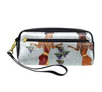 Estuche de PU para lápices, bolsa de papelería para estudiantes con cremallera para niños y niñas, suministros escolares y de oficina, cultura de la antigua Grecia Frescos, multicolor, 20.5x5x8.5cm/8.1x2x3.3in, Organizador de bolsas