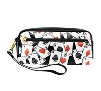 Estuche de PU para lápices, bolsa de papelería para estudiantes con cremallera para niños y niñas, suministros escolares y de oficina, cartas dispersas de as, multicolor, 20.5x5x8.5cm/8.1x2x3.3in, Organizador de bolsas