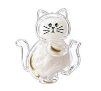 Estuche de recuerdo para amantes de los gatos, con encantador diseño temático de gatos, 5 x 5 x 2 cm, soporte conmemorativo transparente, magnética de almacenamiento de pelo de mascotas, diseño