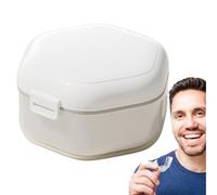 Estuche de retención para prótesis, funda protectora bucal a prueba de fugas, retenedor de viaje - Retenedor de viaje de capas, contenedor de limpieza portátil para protector bucal, dentadura
