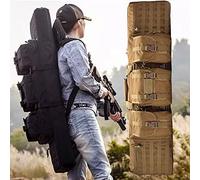 Estuche de Rifle Doble Largo, Mochila de Rifle Suave, Bolsa de Pistola para Tiro de Caza, Bolsa de Rifle Táctico, Estuche de Transporte de Armas de Fuego con Almacenamiento de Pistola- Brown|| 140cm