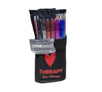 Estuche de rollo de color liso Love Therapy con 18 rotuladores Art doble punta + 12 lápices de colores, cierre de , juego de dibujo de 30 piezas para escuela y aficiones, en caja de regalo