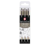 Estuche de rotuladores Sakura Pigma Micron - Tinta negra - 3 rotuladores 0,3 mm 0,4 mm 0,5 mm - Impermeable Permanente Resistente a la decoloración pH neutro - Ideal para dibujos técnicos y artísticos