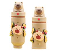Estuche de Silicona Capybara, Kawaii 2 en 1 de Silicona Blanda, Portabolígrafos de Mesa, Cremallera, Lápices de Colores Rotuladores, 18,5 cm
